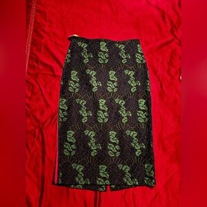 Ted Baker Black and Green Lace Pencil Skirt